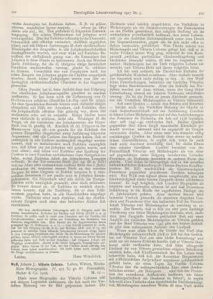 101-103 [Rezension] Wyß, Johann J., Vittoria Colonna. Leben, Wirken, Werke. Eine Monographie