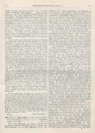 101-103 [Rezension] Wyß, Johann J., Vittoria Colonna. Leben, Wirken, Werke. Eine Monographie