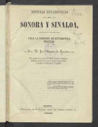 Noticias estadísticas de Sonora y Sinaloa