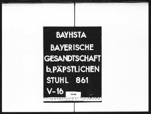 Die Ernennung von Monsignore Benedetto Lorenzelli zum Apostolischen Nuntius in München, sein Verhältnis zur bayerischen Regierung, die Ernennung von Monsignore Alfred Peri-Morosini zum Uditore bei der Nuntiatur sowie die Frage der Nachfolge des Nuntius und der Errichtung einer Apostolischen Delegatur in Berlin