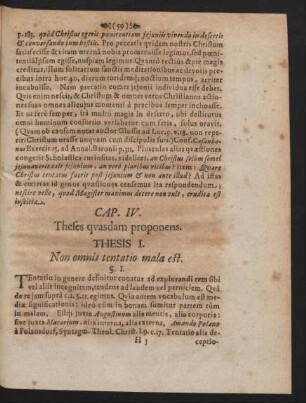 Cap. IV. Theses quasdam proponens.