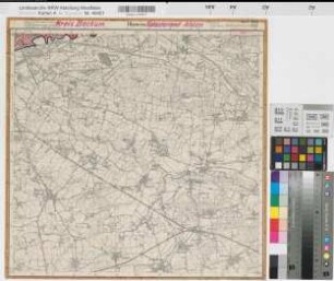 Katasteramt Ahlen  Kreis Beckum, Meßtischblatt Rhynern 4313, Farbige Einzeichnung mit Namensliste