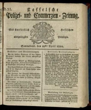 Nr. 35, Sonnabend, den 29sten April 1820