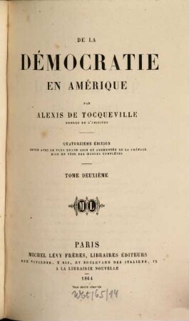 De la démocratie en Amérique, 2