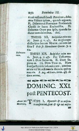 Dominica post Pentecosten XXI – XXIV.