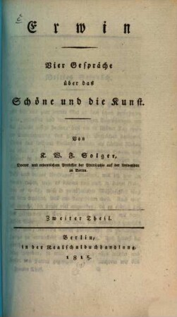 Erwin : vier Gespräche über das Schöne und die Kunst, 2
