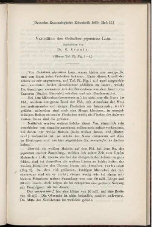 Varietäten des Goliathus giganteus Lam.