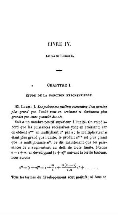 Livre IV. Logarithmes.