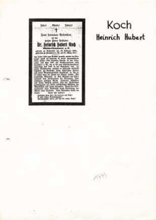 Koch, Dr. Heinrich Hubert