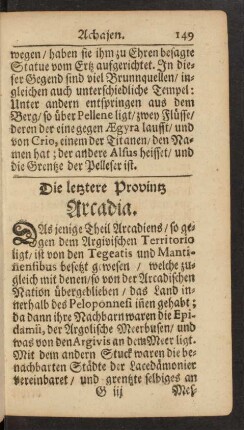 Die letztere Provintz Arcadia