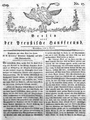 Nr. 27., 4. April 1809
