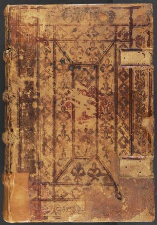 Biblia latina. Venedig, 1479 : Einband Vorderdeckel (Ledereinband / Holz, ohne Spangen) : Biblia latina. Venedig, 1479. Dresden: SLUB Ink.2876.2