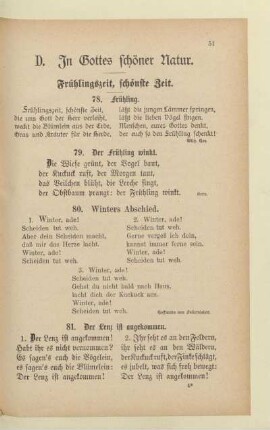 D. In Gottes schöner Natur