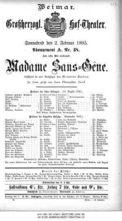 Madame Sans=Gêne