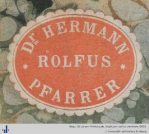 [Provenienz]: Rolfus, Hermann