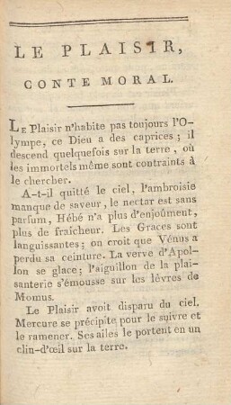 Le Plaisir, conte moral