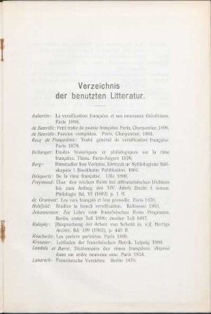 Verzeichnis der benutzten Litteratur.