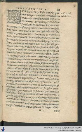 C. Cornelii Taciti Ab Excessu Divi Augusti Annalium Liber V.