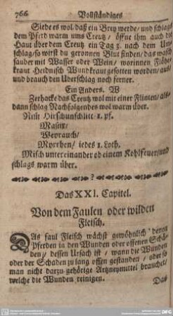 Das XXI. Capitel. Von dem Faulen oder wilden Fleisch.