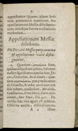 Appellationum Messiae distributio