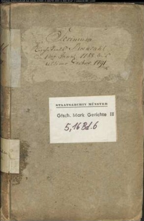 Belege zum Hypothekenbuch ("Scrinium") des Ksp. Rönsahl Bd. 6