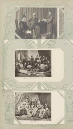 oben: Postkarte mit Unbekannt (Damen und Herr) beim Bazar 1903 in Mannheim Mitte: Postkarte mit Damen in Kostümen vor dem "Zeitungskiosk" beim Bazar 1903 in Mannheim unten: Postkarte mit Menschen in Kostümen beim Bazar 1903 in Mannheim