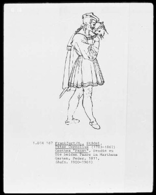 Bilder zu Goethes "Faust" (Folge von 12 Blättern) — Studie zu "Spaziergang in Marthes Garten"