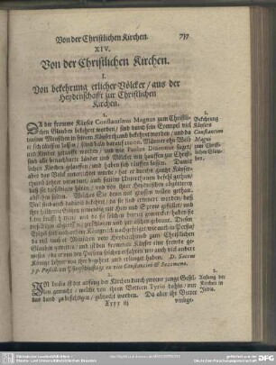 XIV. Von der Christlichen Kirchen