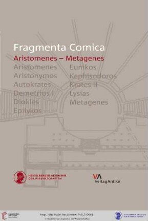 Band 9,2: Fragmenta comica: (FrC) ; Kommentierung der Fragmente der griechischen Komödie: Aristomenes - Metagenes : Einleitung, Übersetzung, Kommentar