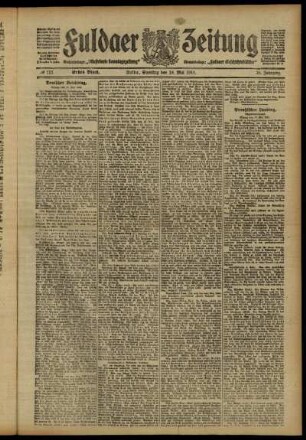 Erste Ausgabe vom Samstag, den 18. Mai 1912.