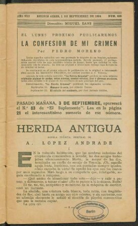 1924008355: Herida antigua : novela inédita