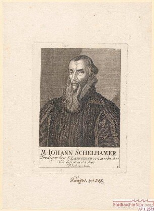 M. Johann Schelhammer, Prediger bei St. Lorenz