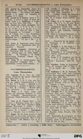 Naturwissenschaften – exakte Wissenschaften (Nr. 1113-1148)