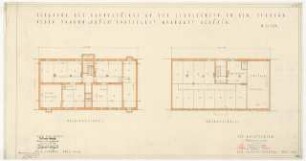 Wohnhausbebauung Schulzenstraße 14 für Johann Brych, Berlin-Spandau: Grundrisse Erdgeschoss, 1. Obergeschoss , 2. und 3. Obergeschoss 1:100