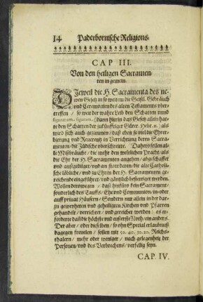 Cap. III. Von den heiligen Sacramenten in gemein.