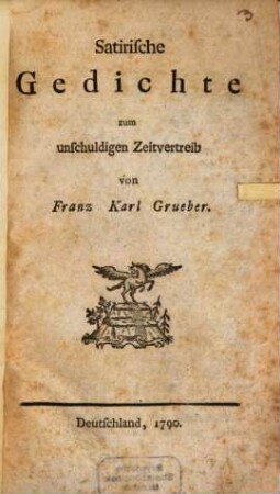 Satirische Gedichte zum unschuldigen Zeitvertreib