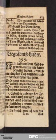 Begräbniß-Lieder.