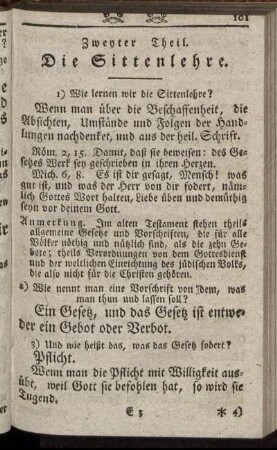 Zweyter Theil. Die Sittenlehre.