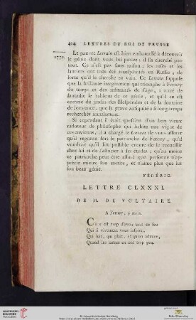 (Lettre CLXXXI - CXC)