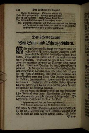 Das siebende Capitel. Von Sinn- und Scherzgedichten.