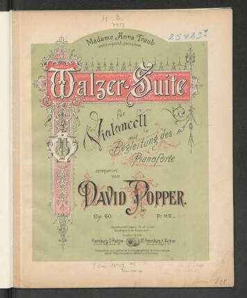 Walzer-Suite für Violoncell : mit Begleitung des Pianoforte ; op. 60