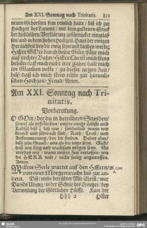 Am XXI. Sonntag nach Trinitatis