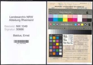 Entnazifizierung Ernst Baldus , geb. 21.01.1906 (Lehrer)