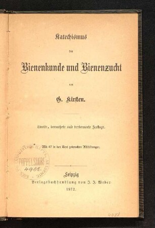 Katechismus der Bienenkunde und Bienenzucht