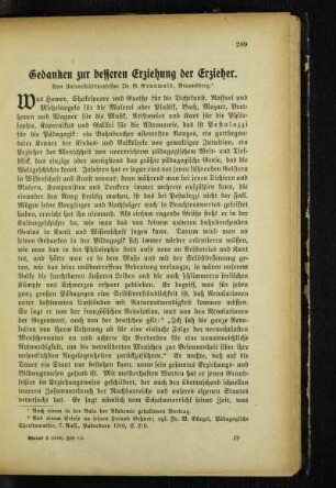 Gedanken zur besseren Erziehung der Erzieher