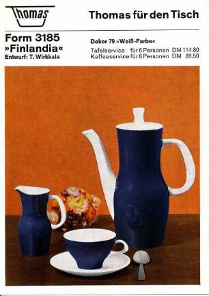 Produktprospekt "Form 3185 / 'Finlandia'"