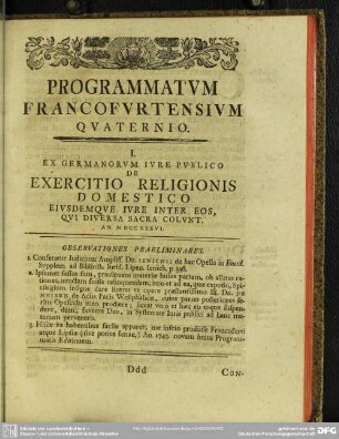 Programmatum Francofurtensium Quatenio
