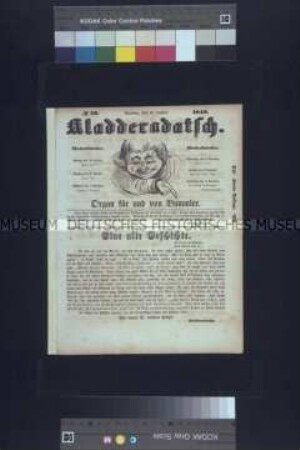 Kladderadatsch. Humoristisch-satyrisches Wochenblatt, Nr. 26, 2. Auflage; Berlin, 29. Oktober 1848