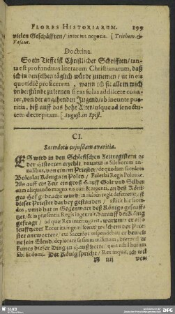 CI. Sacerdotis cujusdam avaritia
