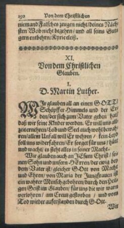 XI. Von dem Christlichen Glauben.